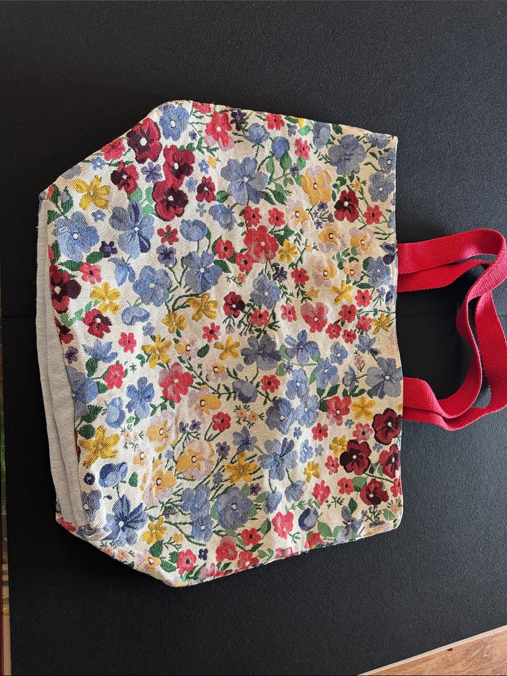 Vintage floral Tapestry tote bag colorful cottagecore Boho 90's